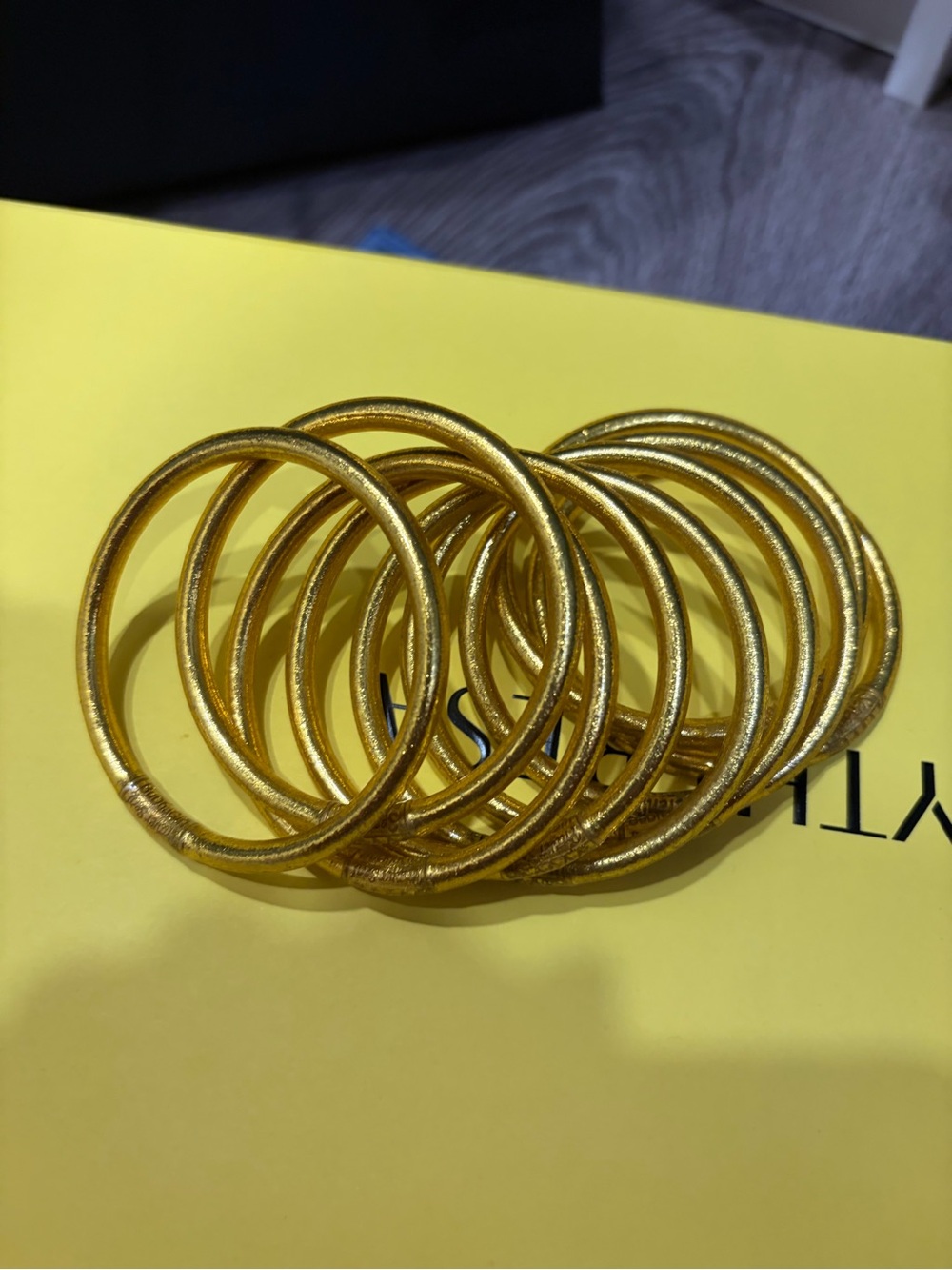 budhagirl Gold Metallic Bangle Bracelet Set